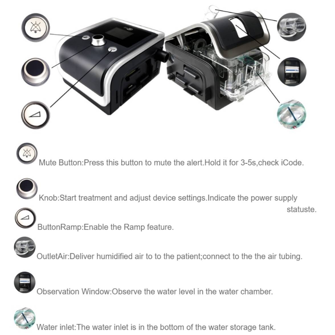 BMC Portable CPAP Breathing Machine (Auto) For Obstructive Sleep